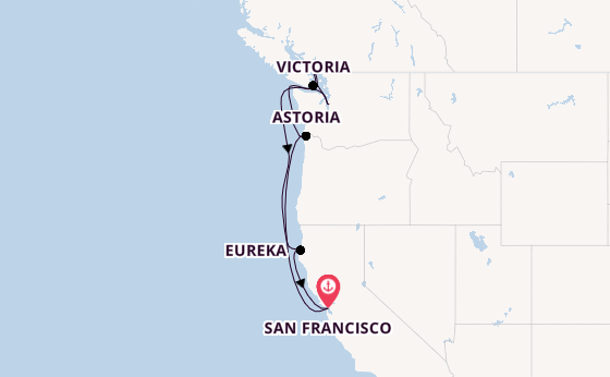 West Coast USA from San Francisco, California with the EUROPA