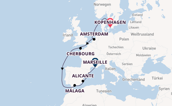 Westliches Mittelmeer ab Kopenhagen, Dänemark auf der MSC Euribia