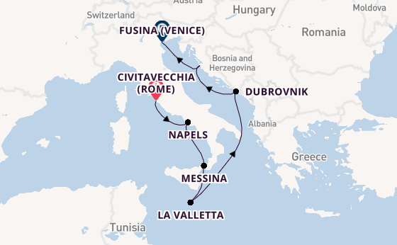 Middellandse Zee vanaf Civitavecchia (Rome), Italië met de Seven Seas Voyager