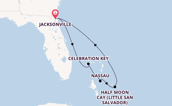 Caribbean from Jacksonville, Florida, USA with the Carnival Elation