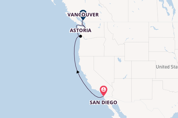 West Coast USA from San Diego, California with the Serenade of the Seas