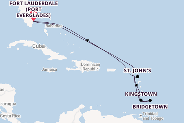 Southern Caribbean from Fort Lauderdale (Port Everglades), Florida with the Celebrity Eclipse