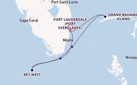 Caribbean from Fort Lauderdale (Port Everglades), Florida, USA with the Celebrity Reflection