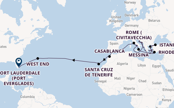Transatlantic from Rome (Civitavecchia), Italy with the Enchanted Princess