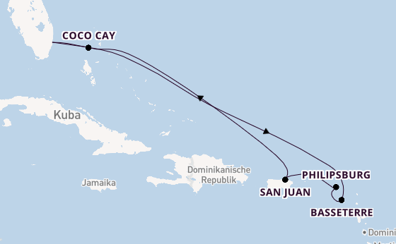 Karibik ab Fort Lauderdale (Port Everglades), USA auf der Allure of the Seas
