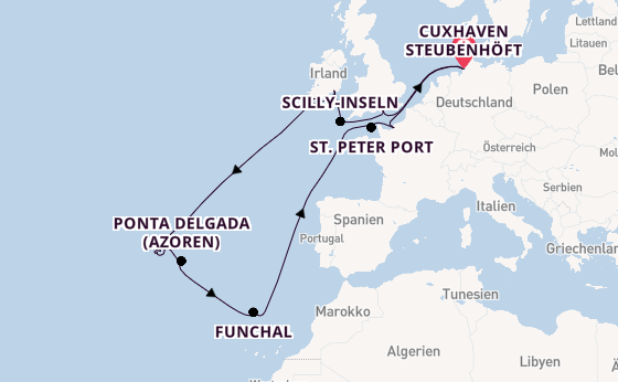 Britische Inseln ab Cuxhaven Steubenhöft auf der MS Deutschland