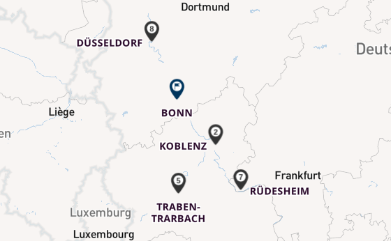Rhein ab Düsseldorf, Deutschland auf der VIVA RUBY