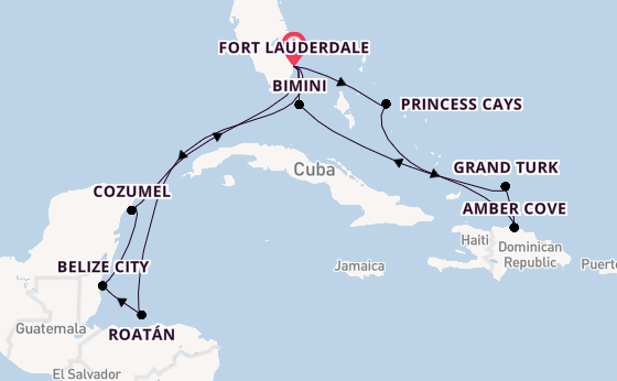 Caribbean vanaf Fort Lauderdale, Verenigde Staten met de Star Princess