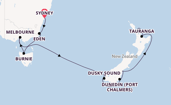New Zealand from Sydney, Australia with the Norwegian Spirit 