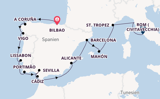 Westliches Mittelmeer ab Bilbao, Spanien auf der Nautica