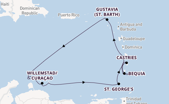 Southern Caribbean from Bridgetown, Barbados with the Silver Spirit