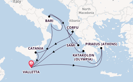 Mediterranean from Valletta, Malta with the Azura