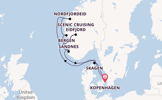 Noorwegen vanaf Kopenhagen, Denemarken met de Explora V