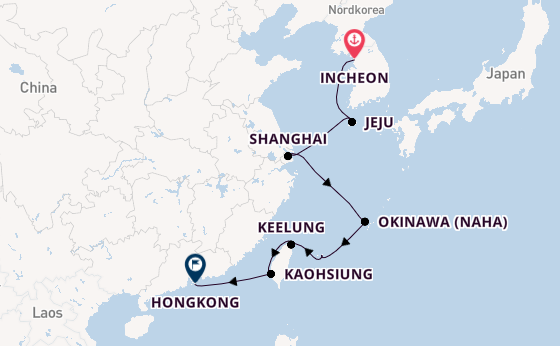 Ostasien ab Incheon, Südkorea auf der Seven Seas Splendor