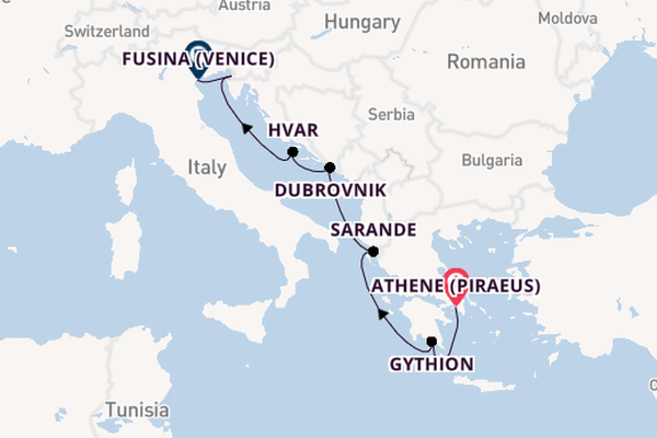 Oostelijke Middellandse Zee vanaf Athene (Piraeus), Griekenland met de Seabourn Quest