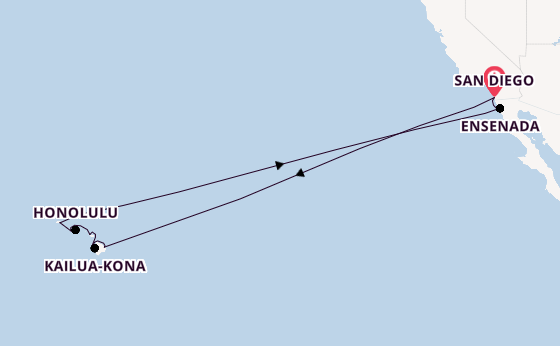 Polynesië vanaf San Diego, Verenigde Staten met de Zaandam