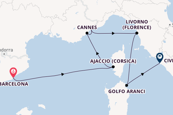 Westelijke Middellandse Zee vanaf Barcelona, Spanje met de Seven Seas Prestige