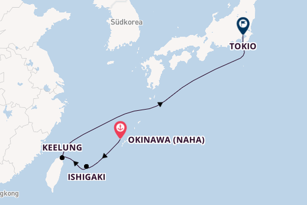 Japan ab Okinawa (Naha), Japan auf der MSC Bellissima