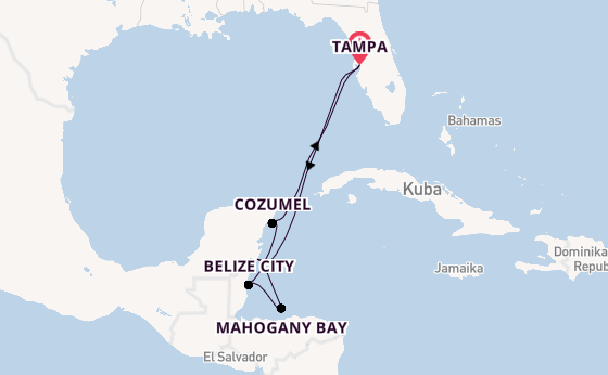 Westliche Karibik ab Tampa, Florida, USA auf der Radiance of the Seas