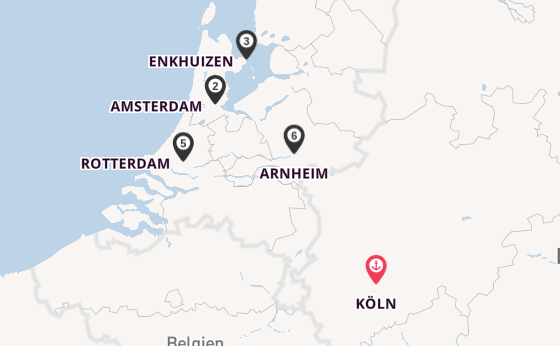 Rhein ab Köln, Deutschland auf der Alena
