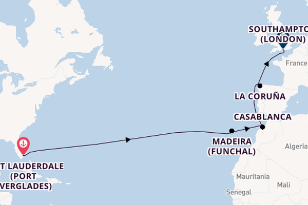 Transatlantic & Repositioning from Fort Lauderdale (Port Everglades), Florida with the Sky Princess 