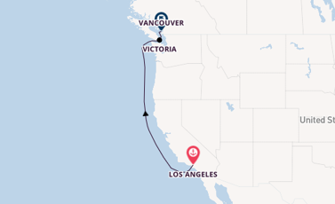 Amerikaanse Westkust vanaf Los Angeles, Verenigde Staten met de Coral Princess