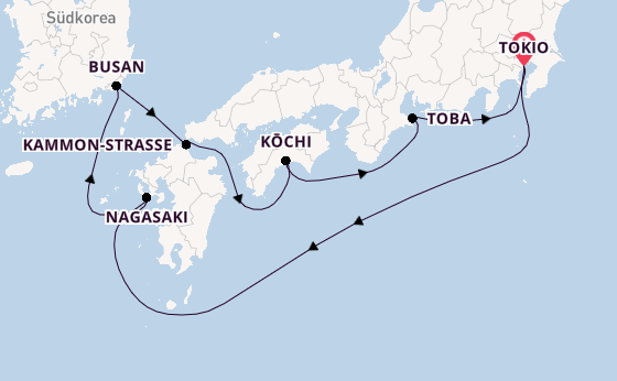 Japan ab Tokio, Japan auf der Diamond Princess