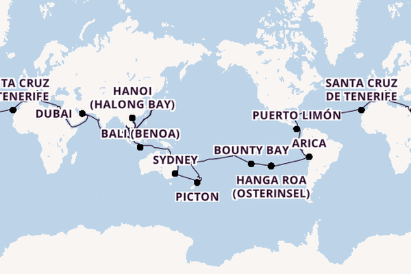 MSC Weltreise 2028 ab Barcelona, Spanien