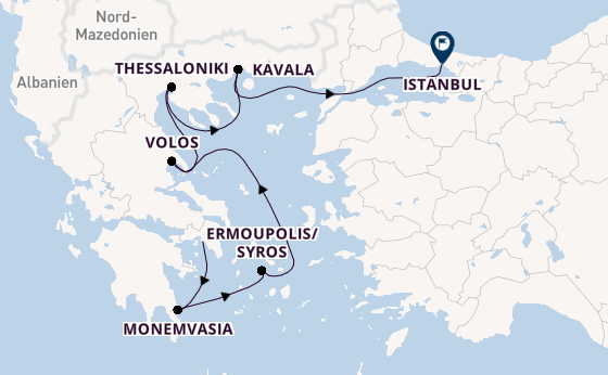 Östliches Mittelmeer ab Piräus (Athen), Griechenland auf der Azamara Journey