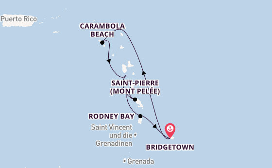 Südliche Karibik ab Bridgetown, Barbados auf der Seabourn Ovation