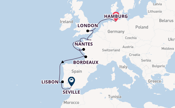 England from Hamburg, Germany with the HANSEATIC nature