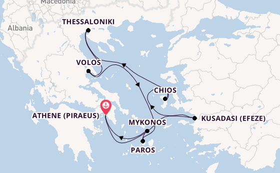Oostelijke Middellandse Zee vanaf Athene (Piraeus), Griekenland met de Azamara Onward