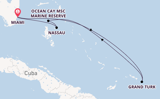 Caribbean from Miami, Florida with the MSC Seashore