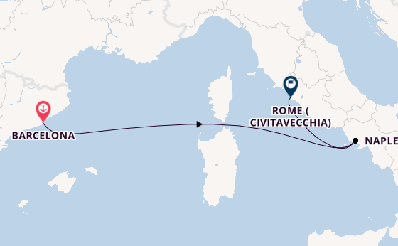 Western Mediterranean from Barcelona, Spain with the MSC Divina