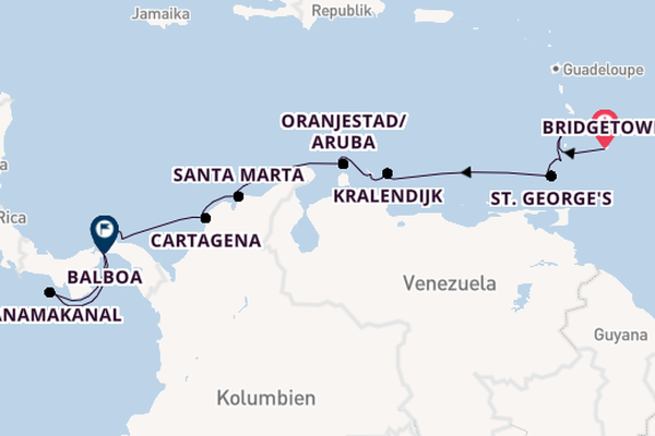 Südliche Karibik ab Bridgetown, Barbados auf der Royal Clipper