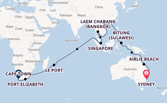 Luxury Australia, Asia, Indian Ocean & Africa with Sydney & Cape Town Stays
