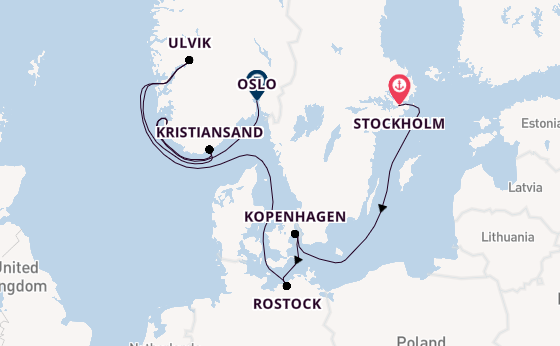 Noorwegen vanaf Stockholm, Zweden met de MSC Magnifica