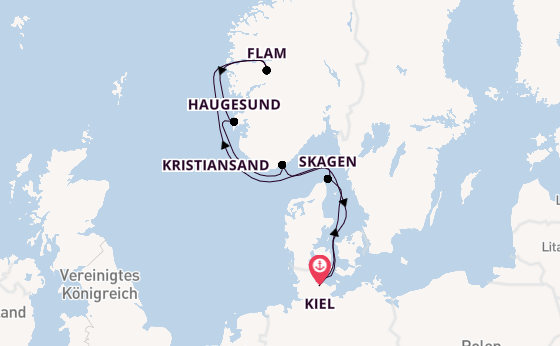 Norwegen ab Kiel, Deutschland auf AIDAnova
