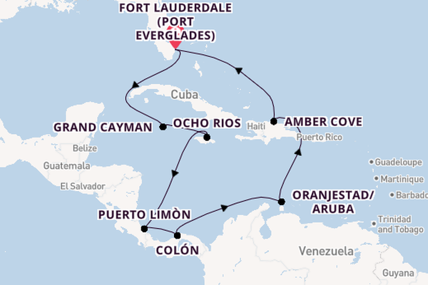 Caribbean from Fort Lauderdale (Port Everglades), Florida, USA with the Caribbean Princess
