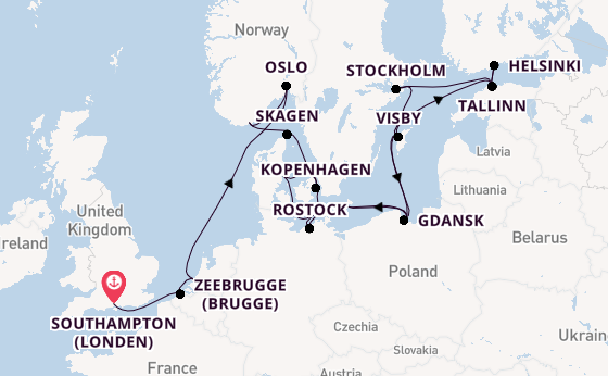 Noorwegen vanaf Southampton (Londen), Engeland met de Regal Princess