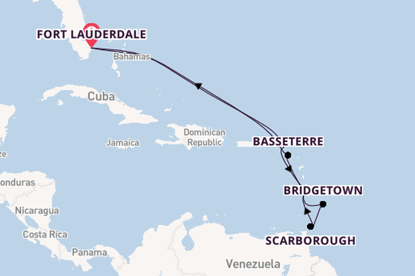 Caribbean vanaf Fort Lauderdale, Verenigde Staten met de Nieuw Amsterdam