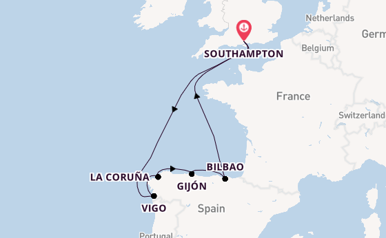British Isles from Southampton, England with the Ventura