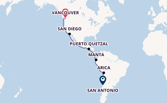 South America from Vancouver, Canada with the Nieuw Amsterdam