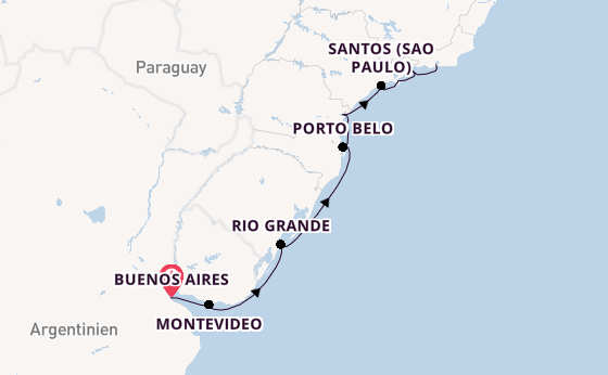 Südamerika ab Buenos Aires, Argentinien auf der Azamara Quest