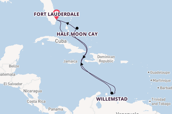 Caribbean vanaf Fort Lauderdale, Verenigde Staten met de Nieuw Amsterdam
