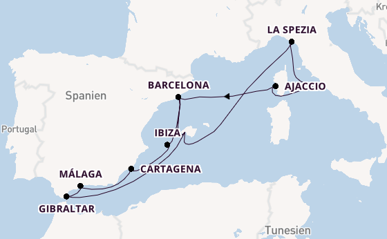Westliches Mittelmeer ab Deutschland auf AIDAcosma