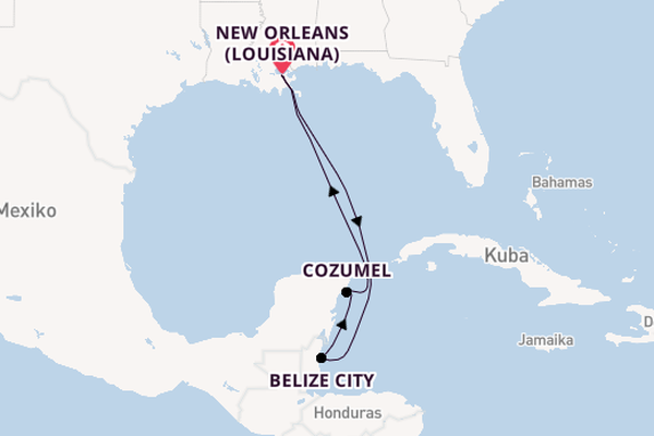 Westliche Karibik ab New Orleans (Louisiana), USA auf der Carnival Liberty