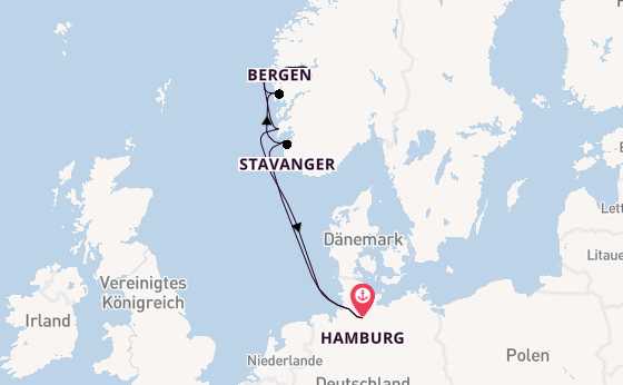 Norwegen ab Hamburg auf der Mein Schiff Flow