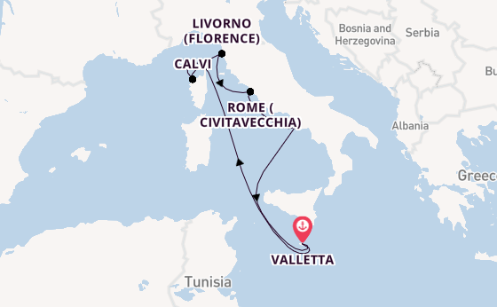 Western Mediterranean from Valletta, Malta with the Azura