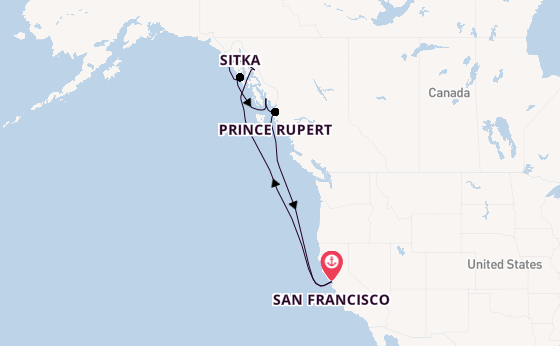 Alaska & West Canada from San Francisco, USA with the Ruby Princess